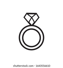 happy valentines day ring line style vector illustration design