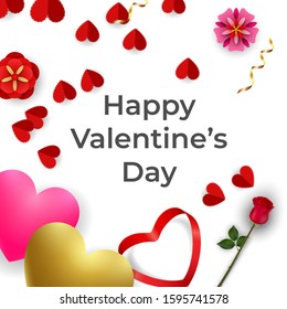 Happy valentines day romance greeting card