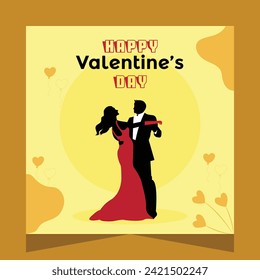 Happy Valentine's Day Romantic Couple Party Dance Social Media Post