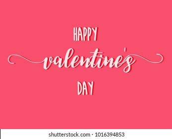Happy Valentines Day romantic greeting card, vintage card lettering.Vector illustration.