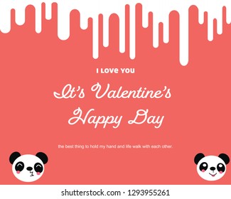 Happy Valentines Day romantic greeting card, poster typography with calligraphy. Retro vintage style. Illustration , Vector