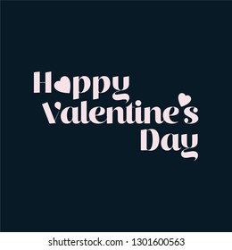 Happy Valentines Day romantic greeting card, typography poster with modern calligraphy. Retro vintage style.