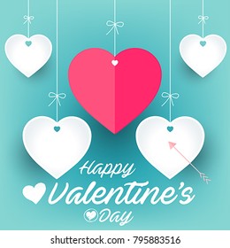Happy Valentine's Day Romantic Greeting Card. Vector, illustration eps10
