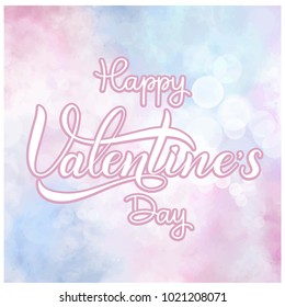 Happy Valentines Day romantic text, Calligraphic i loveyou lettering