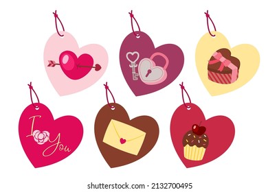 Happy Valentine's Day. Romantic Valentine design element. Festive decorative object, Isolated object on white background design for banner, web, poster, flyer, brochure, greeting card, cover and other