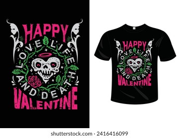 Happy Valentine's day romantic vector illustration for t-shirt,