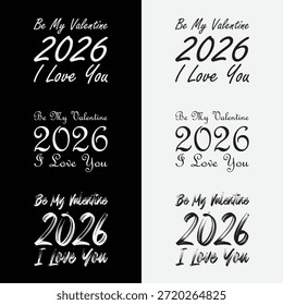 Happy Valentine's Day romantic vector illustration with hearts for greeting card design