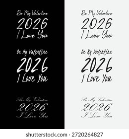 Happy Valentine's Day romantic vector illustration with hearts for greeting card design