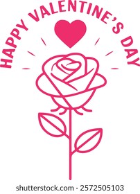 Happy Valentine's Day Rose Graphic