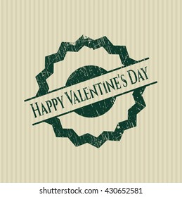Happy Valentine's Day rubber grunge seal