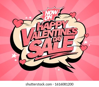 Happy Valentine's day sale advertising poster design