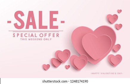 happy valentine's day sale banner vector design