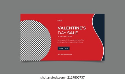 Happy valentine's day sale banner design template..eps
