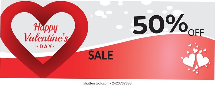 Happy valentines day sale banner