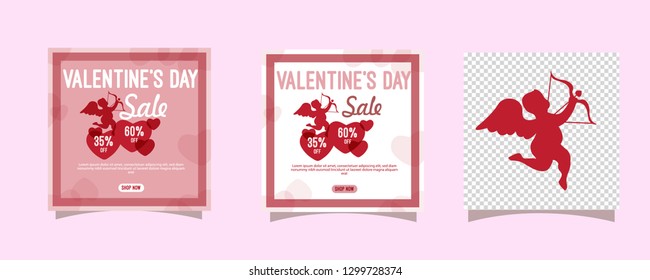 Happy Valentine's Day sale banners set