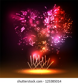 Happy valentines day. Salute- vector isolated on black background