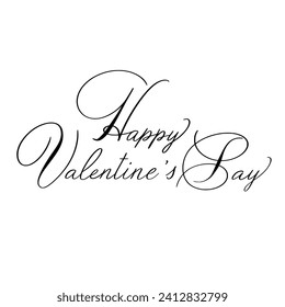 Happy Valentine's Day script calligraphy vector type illustration