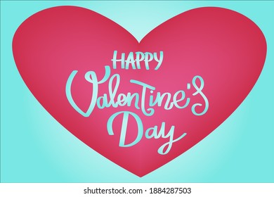 Happy Valentine's Day script lettering inscription. Vector illustration.