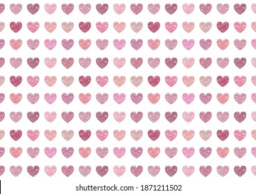 Happy Valentine's Day.
Seamless pattern of cute hearts with doodles.