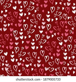 Happy Valentines Day seamless pattern. Vector illustration. 