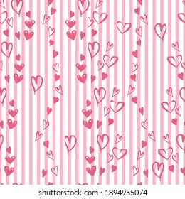 Happy Valentines Day seamless pattern. Vector illustration. 