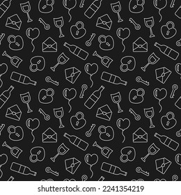 Happy Valentine's Day Seamless Pattern Design with Decoration in Template Hand Drawn Cartoon Flat Illustration