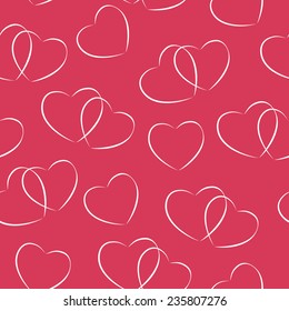 Happy Valentines Day Seamless Pattern Background with Heart. Vector Illustration 