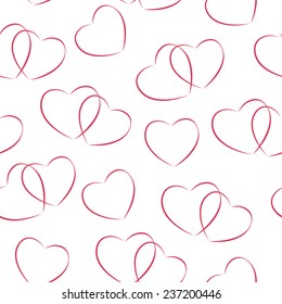 Happy Valentines Day Seamless Pattern Background with Heart. Vector Illustration. EPS10