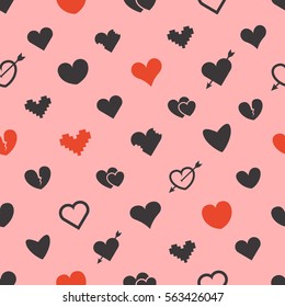 Happy valentines day seamless pattern. Valentines vector abstract background