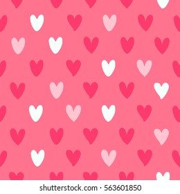 Happy Valentine's Day. Seamless pattern with heart symbol. Hand drawn. Vector illustration.