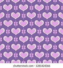 Happy Valentine's Day. Seamless vector illustration background. Decorative shapes, heart
