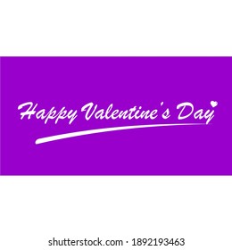 Happy Valentine's Day sentences with a purple background