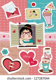 happy valentine`s day set