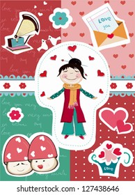 happy valentine`s day set