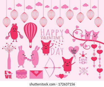 Happy Valentine's Day Set in Pink Collection
