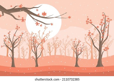 Happy Valentine's Day, with shades of cherry blossoms in spring and falling snow make your romantic moments with your partner very special