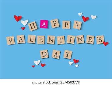 Happy Valentine's Day Sign, Greeting Card, Letters, Send love, care to your loved ones.