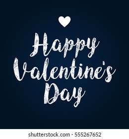 happy valentine's day sign with small heart, vector illustration