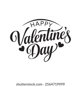 Happy Valentine's Day Silhouette Typography Vector Design. With the Text " Happy Valentine's Day "