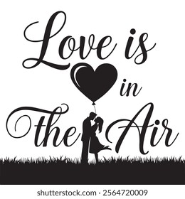 Happy Valentine's Day Silhouette Typography Vector Design. With the Text ""