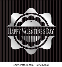 Happy Valentine's Day silvery badge
