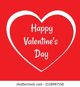 Fröhliche Valentinstag-Vektorgrafik auf einfarbigem Hintergrund