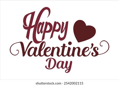 Happy Valentine's Day Simple Typography Design 