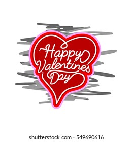 Happy Valentines Day Simple Typography Design Vector