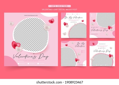 Happy valentine's day social media post template