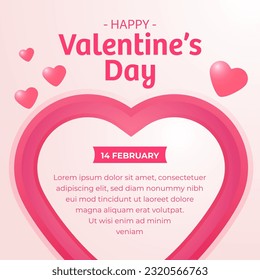 Happy Valentine's Day social media post template with Beautiful ornament of love