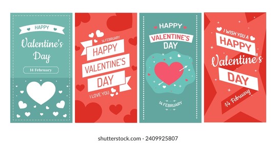 Happy Valentines day social media post collection.