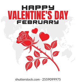 happy VALENTINE'S DAY social media post Vector Illustration on february