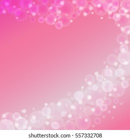 Happy valentine's day  with soft pink background,light peach bubble bokeh for invitation or greeting card