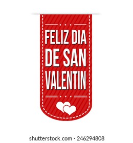 Feliz dia dos namorados em língua espanhola (feliz dia de San Valentin) design de banner sobre um fundo branco, ilustração vetorial